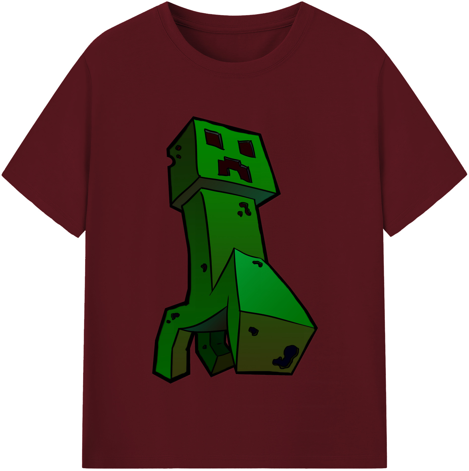 （画像用） マインクラフト ブロックの世界 Minecraft MC Block world 綿100％半袖Tシャツ（フロントプリント）